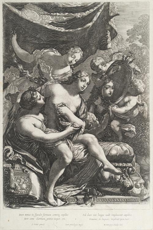 653   -  <p><span class="object_author">MICHEL DORIGNY (San Quintín, 1617 - París, 1665). 1651 - Venus ante el espejo</span></p>