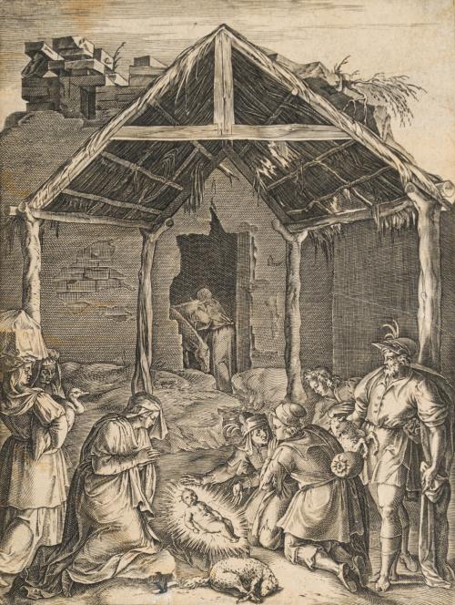 656   -  <p><span class="object_author">CORT CORNELIS (Hoorn, 1533 - Roma, 1578). 1565-1570 - La Adoración de los pastores </span></p>