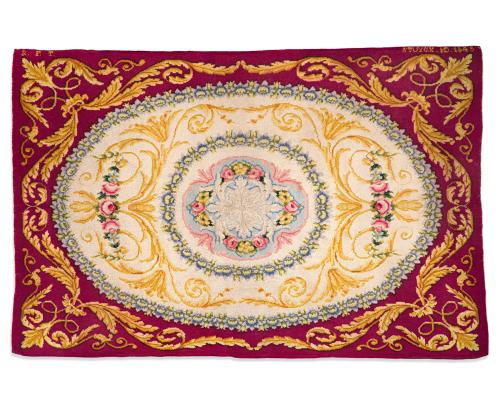 Gran alfombra española en lana de la Real Fábrica de Tapice