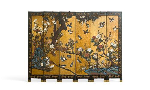 1   -  <p><span class="object_title">Decorativo biombo coromandel de seis hojas, China, S. XIX.</span><br></p>