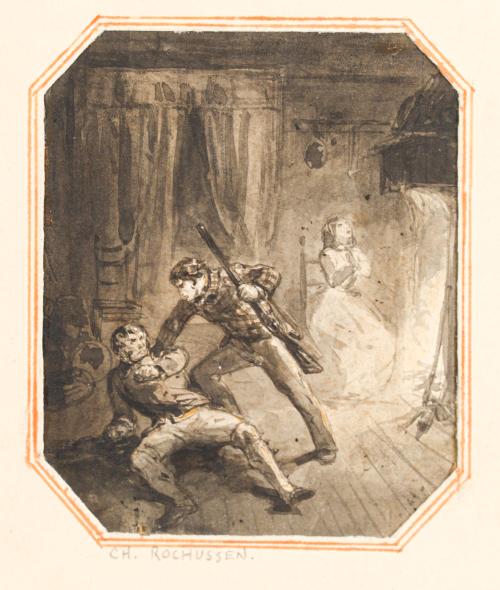 639   -  <p><span class="object_author"> CHARLES ROCHUSSEN (1814 - 1894). Segunda mitad del siglo XIX - Escena de una infidelidad</span></p>
