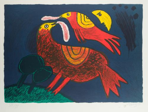 846   -  <p><span class="object_author">GUILLAUME CORNELIS VAN BEVERLOO (CORNEILLE) (Lieja, 1922-L'Isle-Adam, 2010) - Pájaro y Luna</span></p>