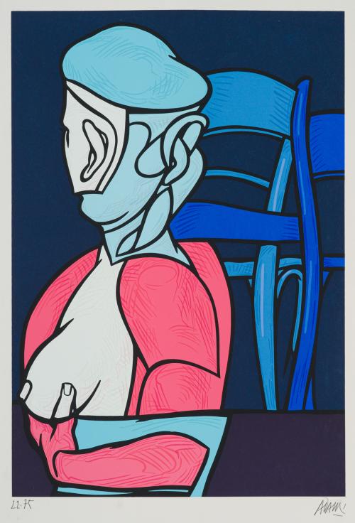 VALERIO ADAMI (Bolonia, 1935), A Donna, Litografía