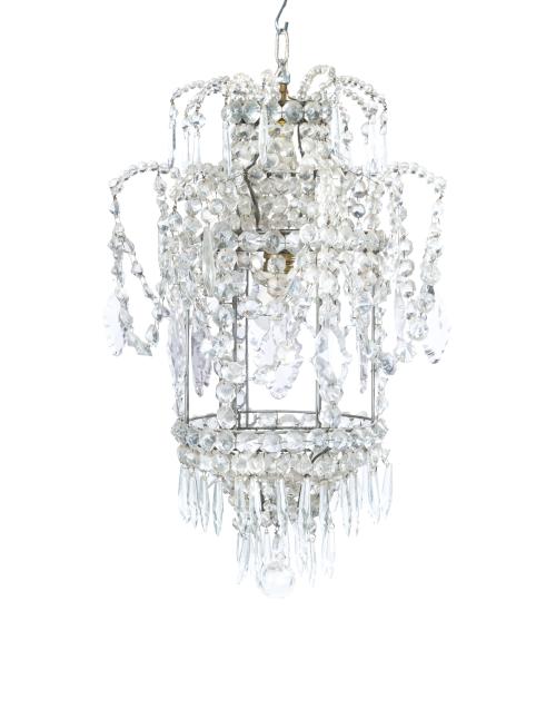 Farol de techo de estilo Carlos IVEn cristal tallado con 