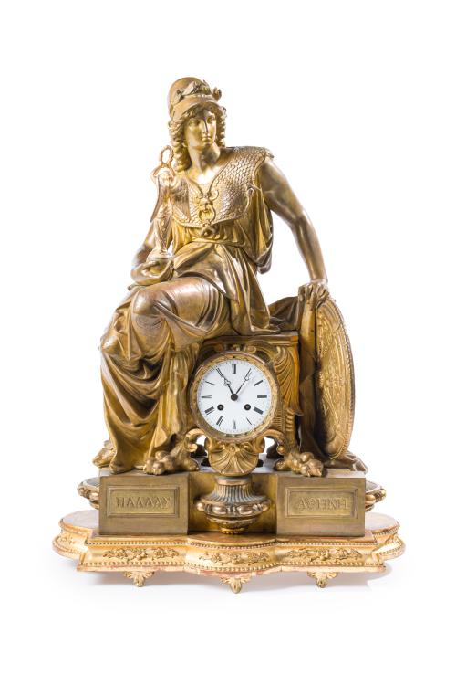 Reloj de sobemesa II Imperio, Francia s. XIXEn bronce dor