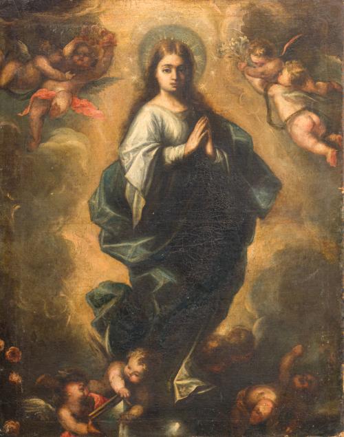 ESCUELA  SEVILLANA. Finales del siglo XVII, Virgen Inmacula