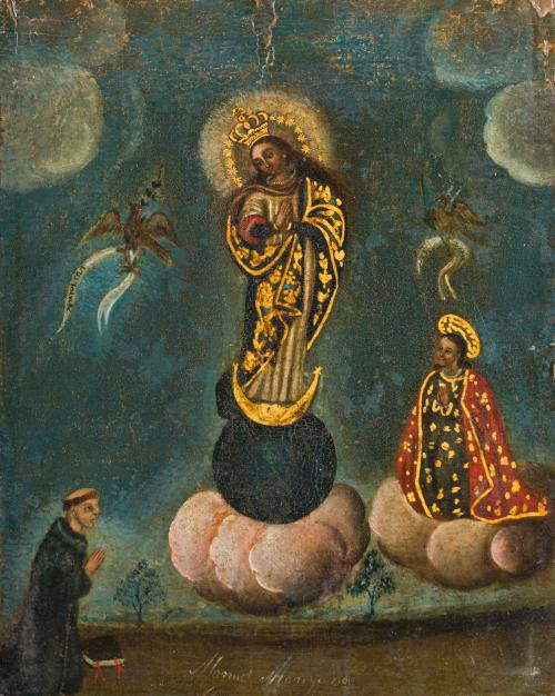 ESCUELA VIRREINAL. Siglo XIX, San Francisco delante de la I