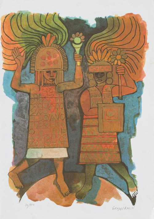766   -  <p><span class="object_author">OSWALDO GUAYASAMÍN (Quito,1919-Baltimore, 1999) - Danzantes</span></p>
