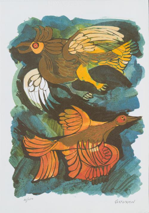 848   -  <p><span class="object_author">OSWALDO GUAYASAMÍN (Quito,1919-Baltimore, 1999) - Pájaros</span></p>
