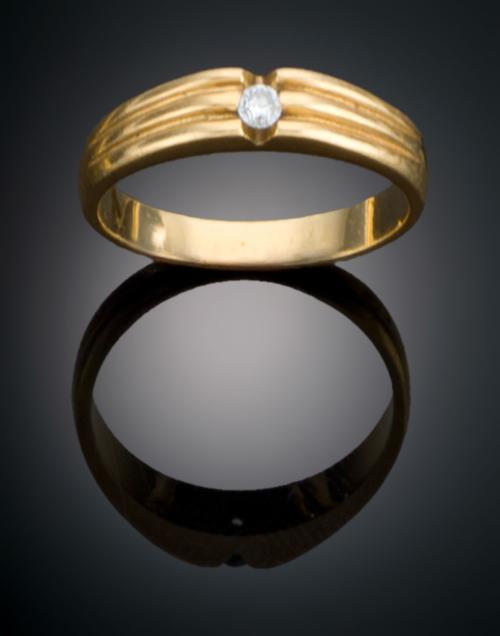 SORTIJA FINA EN ORO AMARILLO CON DIAMANTE 