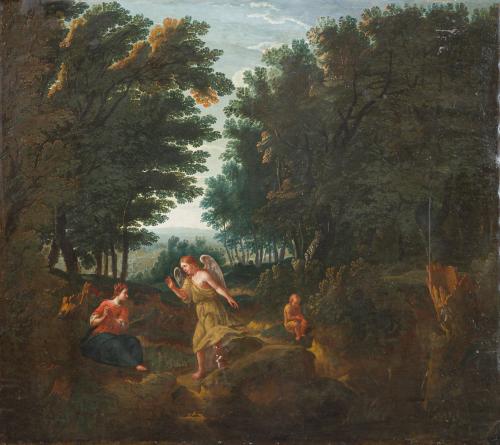 ESCUELA FLAMENCA. Siglo XVII, Pareja de cobres "Tobias y el