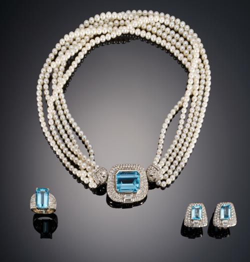 628   -  <p><span class="object_title">  CONJUNTO DE AGUAMARINAS. COLLAR, ANILLO Y PENDIENTES.</span></p>