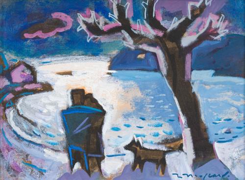 RAMÓN MOSCARDÓ (Barcelona, 1953), A las oliveras, Óleo sobr