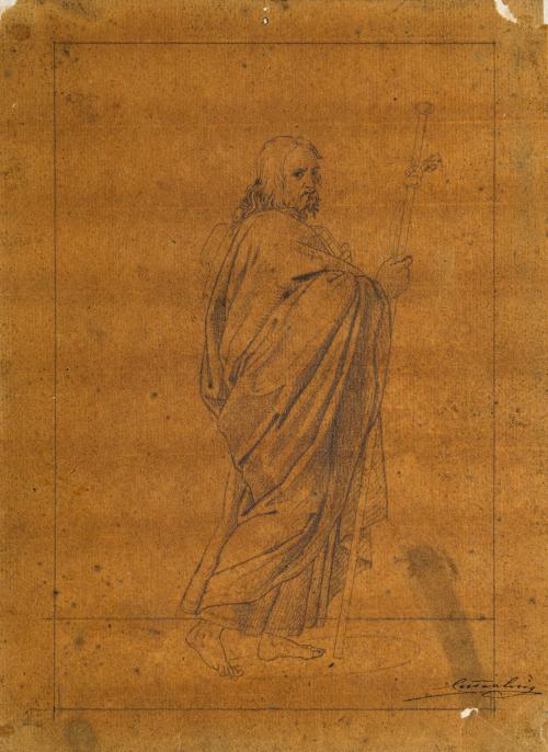 ESCUELA  ITALIANA. Siglo XIX, Los 12 apóstoles y Cristo, Gr