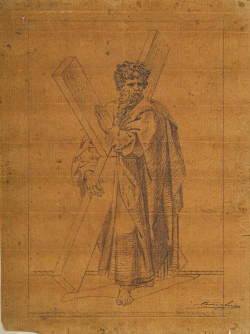 ESCUELA  ITALIANA. Siglo XIX, Los 12 apóstoles y Cristo, Gr