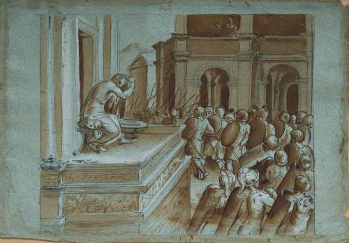911   -  <p><span class="object_author">ESCUELA ITALIANA. Principios del siglo XVII - El baño de Betsabé</span></p>