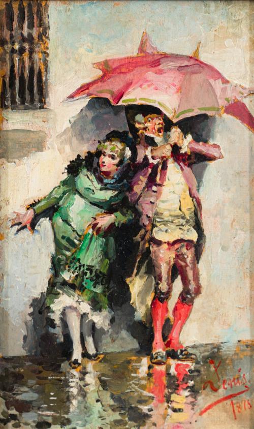  JOSÉ DENIS BELGRANO (Málaga,1844-Málaga, 1917). 1876, Pare