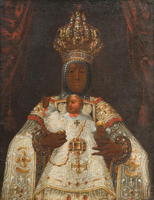 ESCUELA ESPAÑOLA. Siglo XVII, La Virgen del Sagrario con el