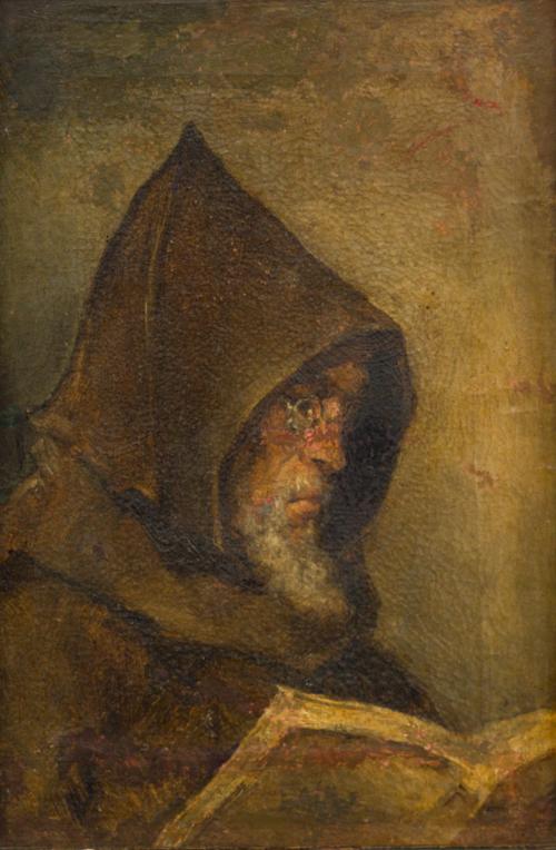 ESCUELA ESPAÑOLA. Siglo XX , Cabeza de fraile franciscano, 