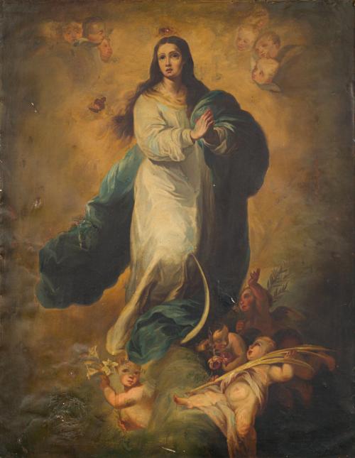 ESCUELA SEVILLANA. Siglo XIX, La Inmaculada de El Escorial,