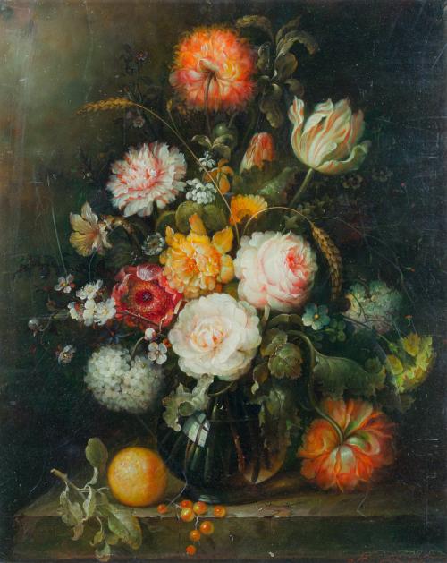 ESCUELA HOLANDESA. Siglo XX, Florero, Óleo sobre tabla