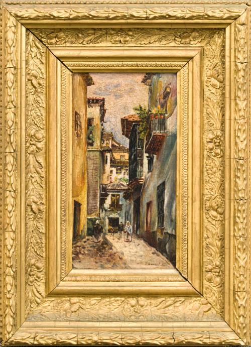 BLAS GONZÁLEZ (1839-1919). Siglo XIX, Vista de una calle co