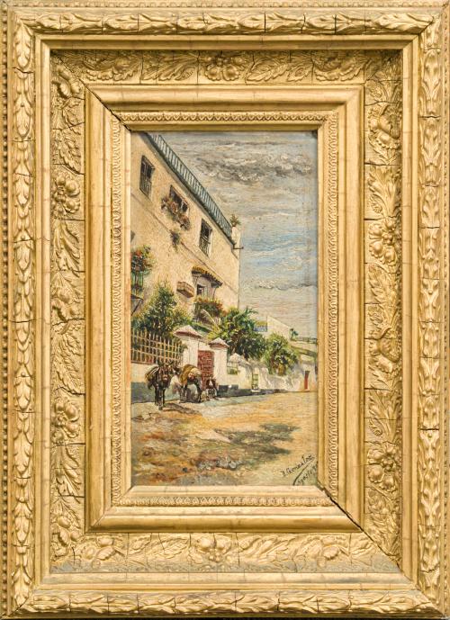 BLAS GONZÁLEZ (1839 - 1919). Siglo XIX, Vista de una calle 