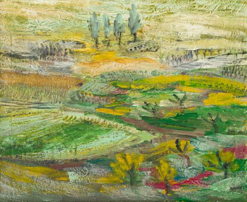 ESCUELA FRANCESA. Siglo XX, Paisaje, Técnica mixta sobre ta