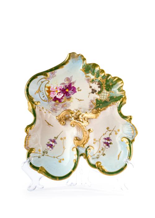 Almendrero estilo Art Noveau en porcelana esmaltada y dorad