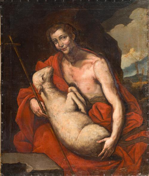 ESCUELA ESPAÑOLA. Siglo XVII, San Juan Bautista con el cord