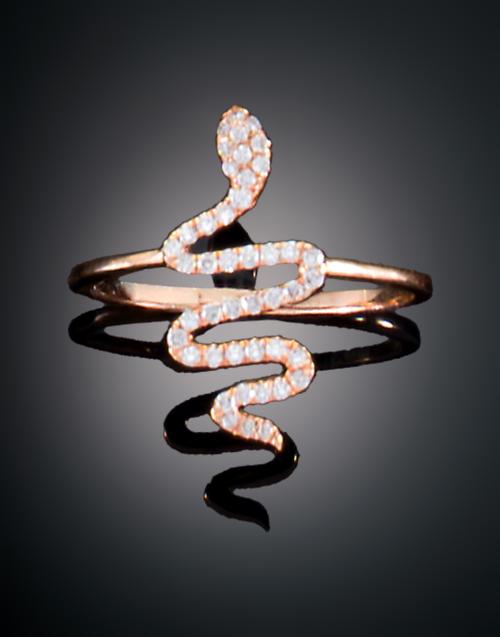 SORTIJA SERPIENTE CON DIAMANTES EN ORO ROSA DE 18 KT