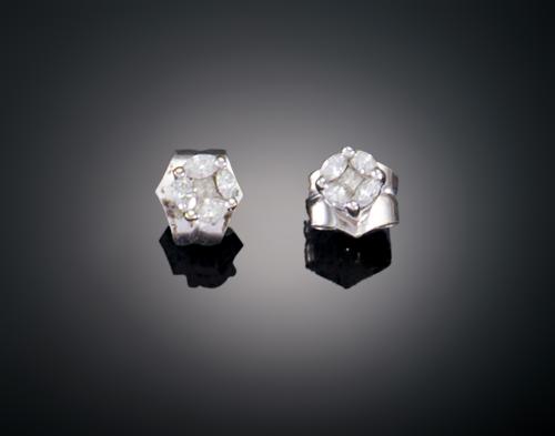 DORMILONAS CON DIAMANTES EN ORO BLANCO DE 18 KT