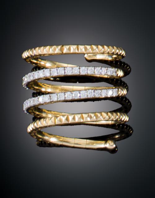 SORTIJA TIRABUZÓN CON DIAMANTES EN ORO AMARILLO DE 18 KT
