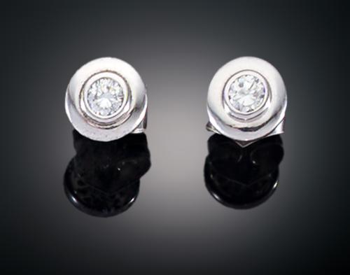 DORMILONAS CON DIAMANTES EN ORO BLANCO DE 18 KT