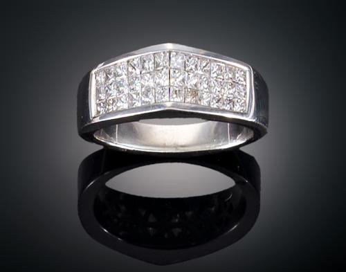 SORTIJA BANDA DE DIAMANTES EN ORO BLANCO DE 18 KT