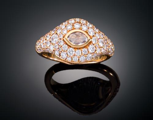 SORTIJA EN PAVÉ DE DIAMANTES EN ORO ROSA DE 18 KT