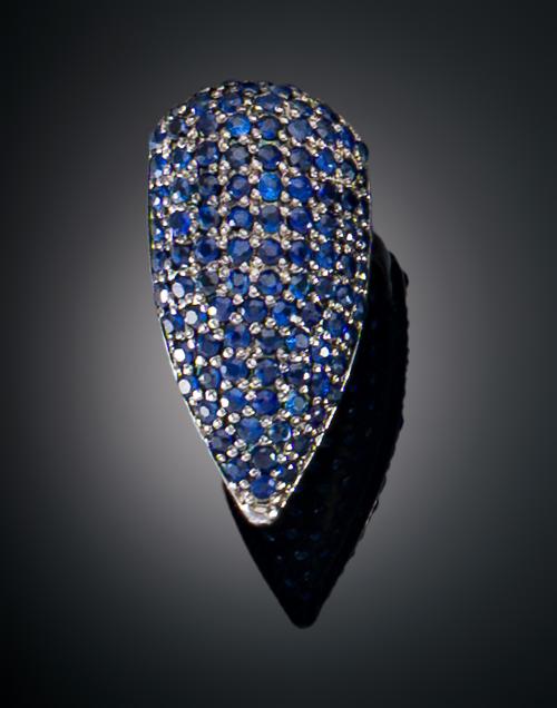 ANILLO DE UÑA CON ZAFIROS EN PLATA