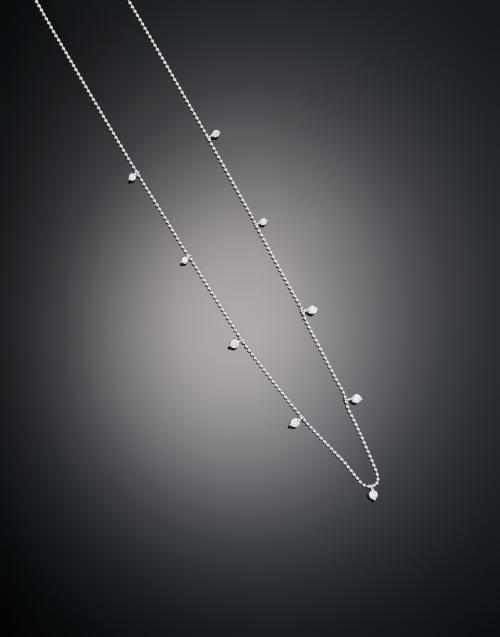 CADENA ADORNADA CON PEQUEÑOS DIAMANTES EN ORO BLANCO DE 18 