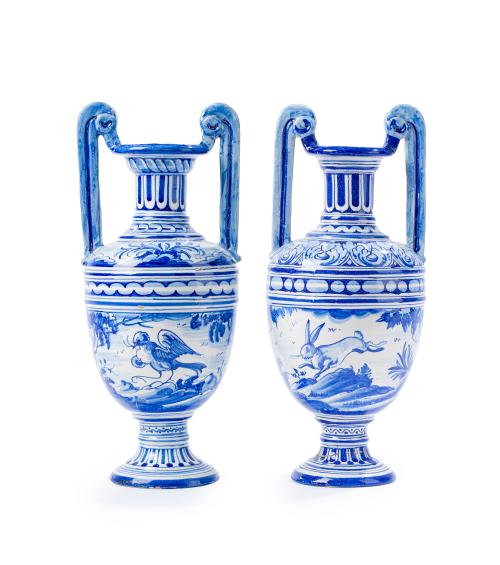 Pareja de jarrones en cerámica de Niveiro, Talavera, c. 194