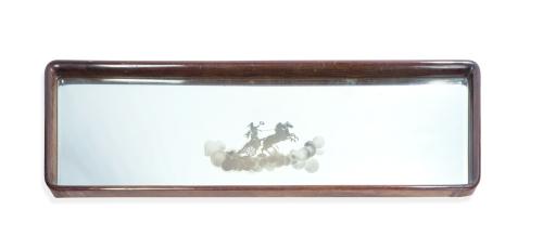 Espejo Art DecóMarco en madera, decoración grabada de rep