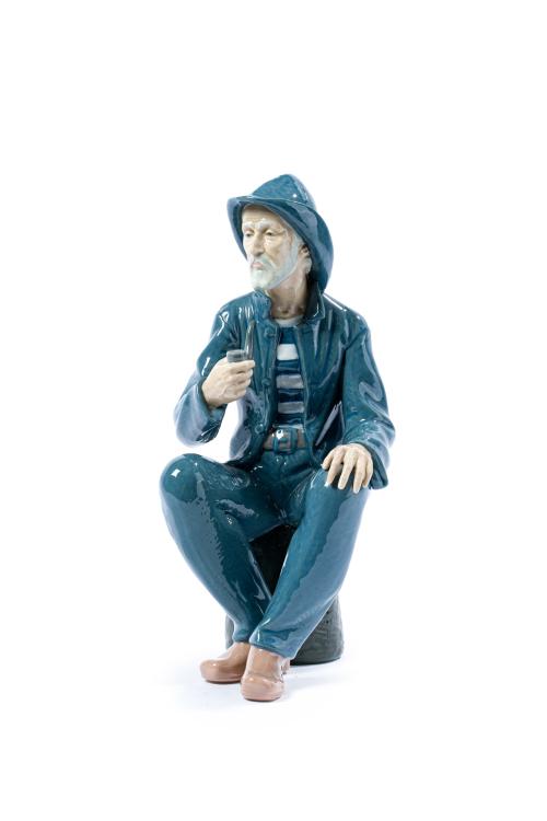 NAO-LLADRÓ, España, c. 1970. "Pescador con pipa"Figura 