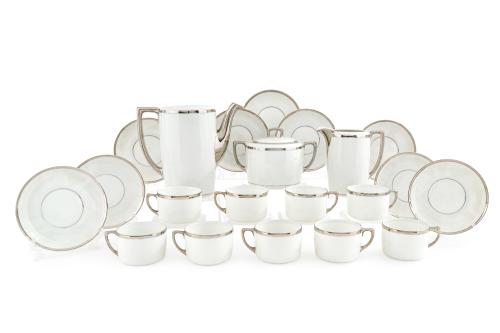 Juego de café para 12 servicios en porcelana checa blanca c