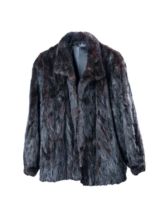 Chaqueta en visón negro.