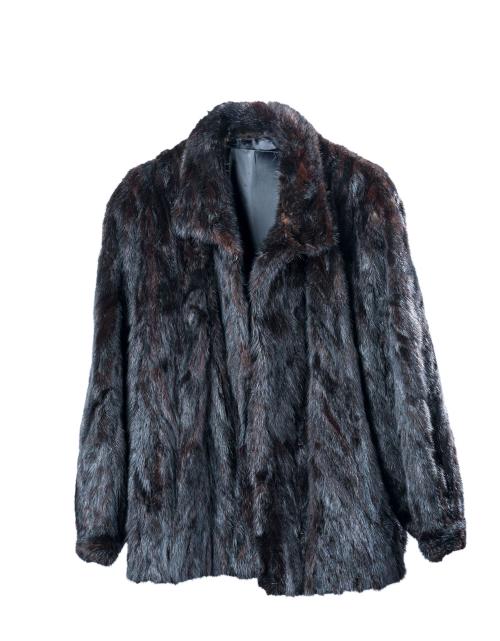 Chaqueta en visón negro.