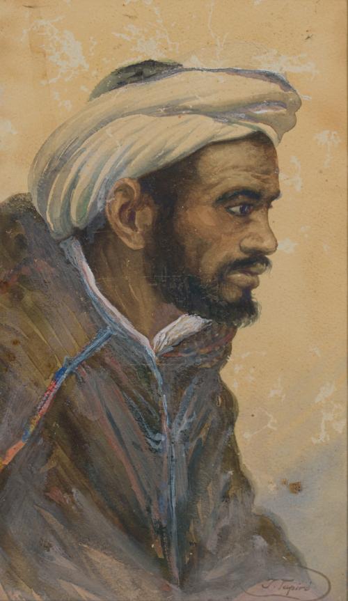 JOSÉ TAPIRO Y BARÓ (Reus, 1836-Tánger, 1913) , Retrato, Acu