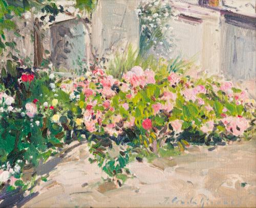 JORGE CERDÁ GIRONÉS (Alcoy, 1953), Jardines III, Óleo sobre