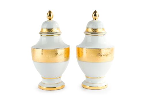 Pareja de tibores en porcelana española de Capeans, c.1970