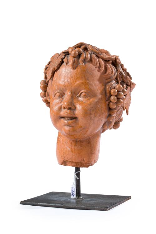 Busto de Baco niño en terracota 