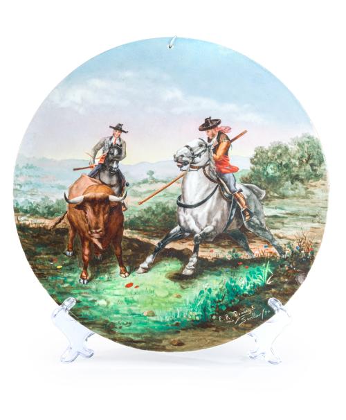 Óleo sobre placa de porcelana de Pickman representando "El 