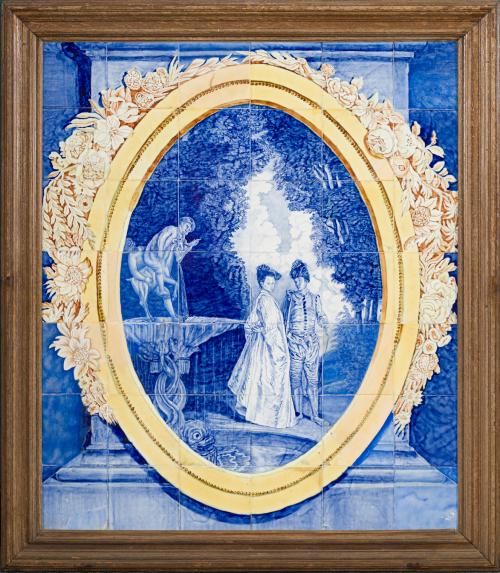 Panel de azulejos en cerámica esmaltada portuguesa, c. 1900